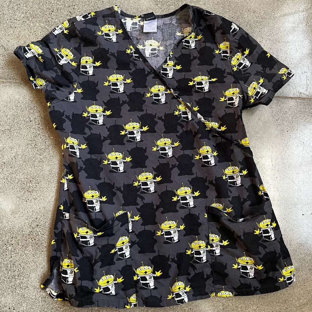 Toy Story Aliens women’s scrub top